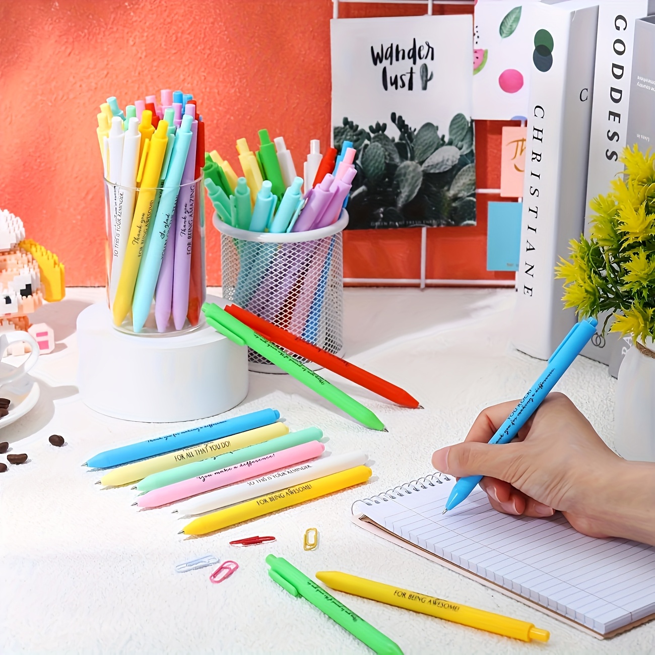 60pcs set of customized inspirational macaron ballpoint pens black ink cartridge   used as back to   christmas and     gifts company slogan customization corporate giveaways inspirational presents stylish ballpoint pens   pens retractable mechanism durable construction inspirational pens promotional pens event planners gift sh Product details 5
