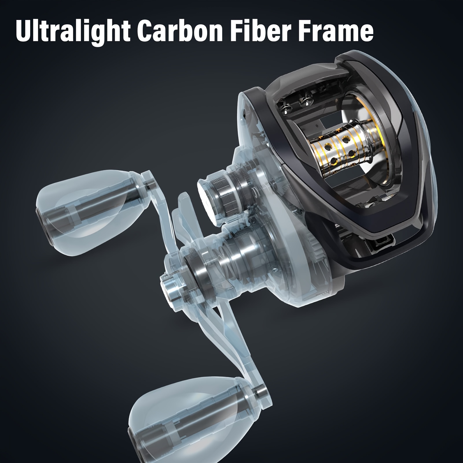 Tempo Low Profile Baitcasting Reels Fishing Reel With 9+1 BB, 20 Lbs  Carbon Fiber Drag, Ultralight Baitcaster Reels,