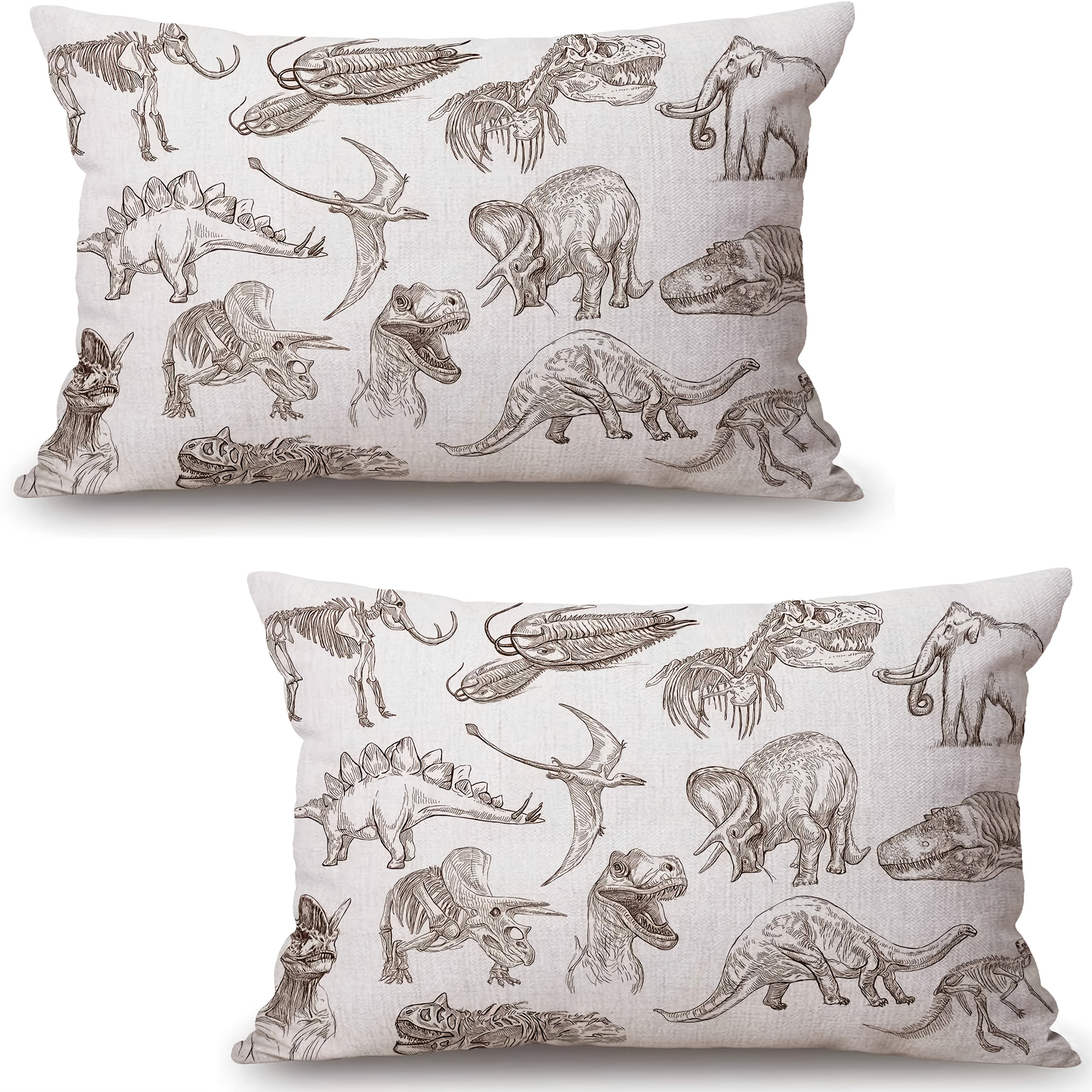 TEMU 2pcs, Dinosaur Fossils Decorative Throw Pillow Case Cushion Cover Pillowcase For Couch Sofa Bed(single Side, No Pillow Core)