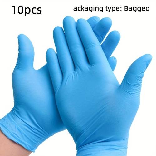 10pcs Blue Disposable Nitrile Gloves