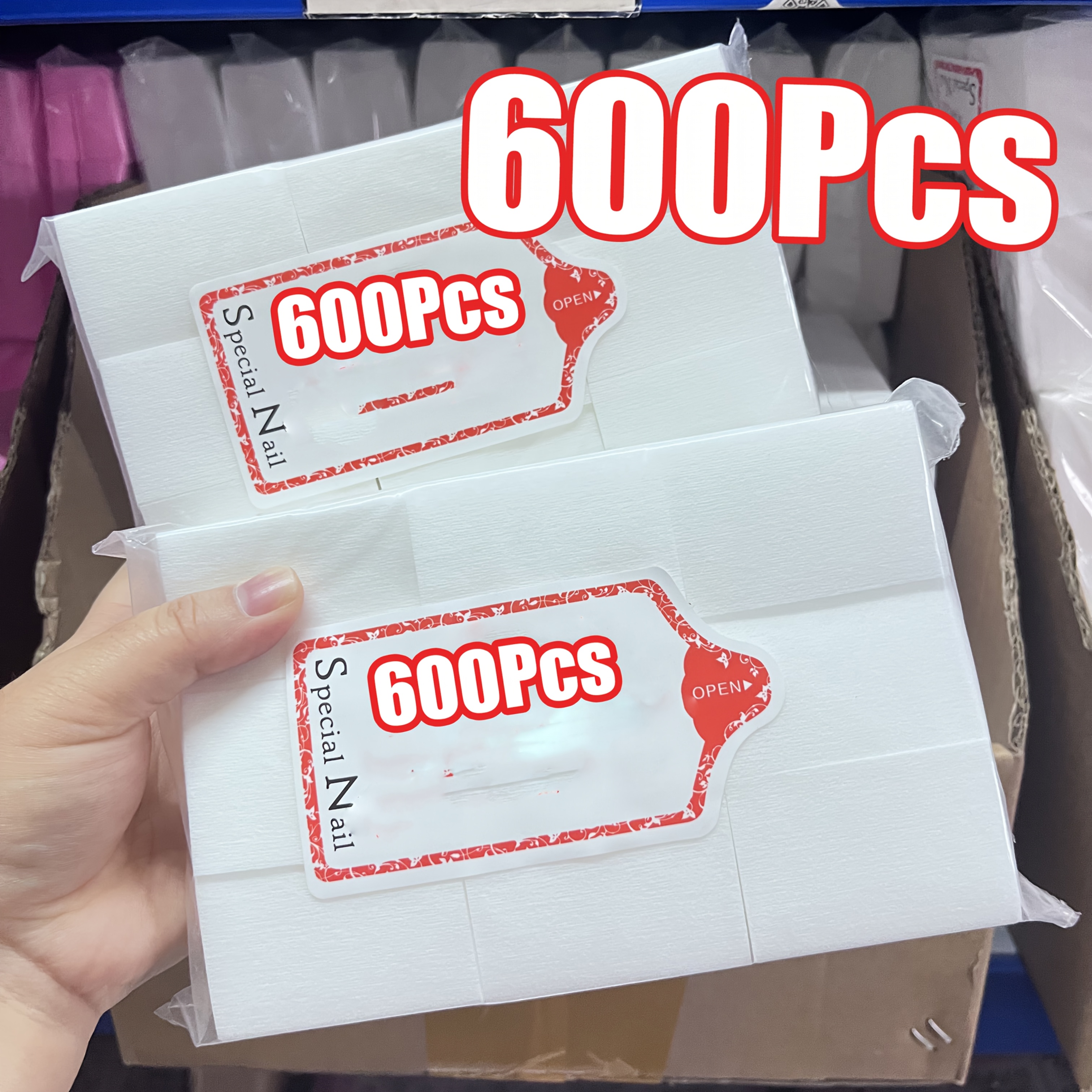 600pcs-bag Professional White/pink Nail Pads 100% Gel Clean Manicure Pads Wipes Cleaner Nail Cleaning Tools