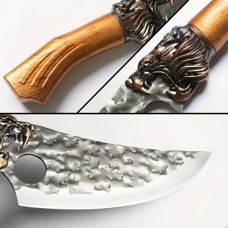 handmade 1 7pcs stainless steel kitchen knife set chefs knife bone cutting knife butchers knife kitchen scissors bone cutting duck and fish multiple ingredients     in   Product details 3