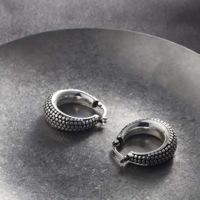 a pair of hoop earrings fashion simple 925 silver festival hoop earrings fashionable womens earrings girlfriend mothers day birthday gifts for daily party gifts free exquisite gift box Product details 2