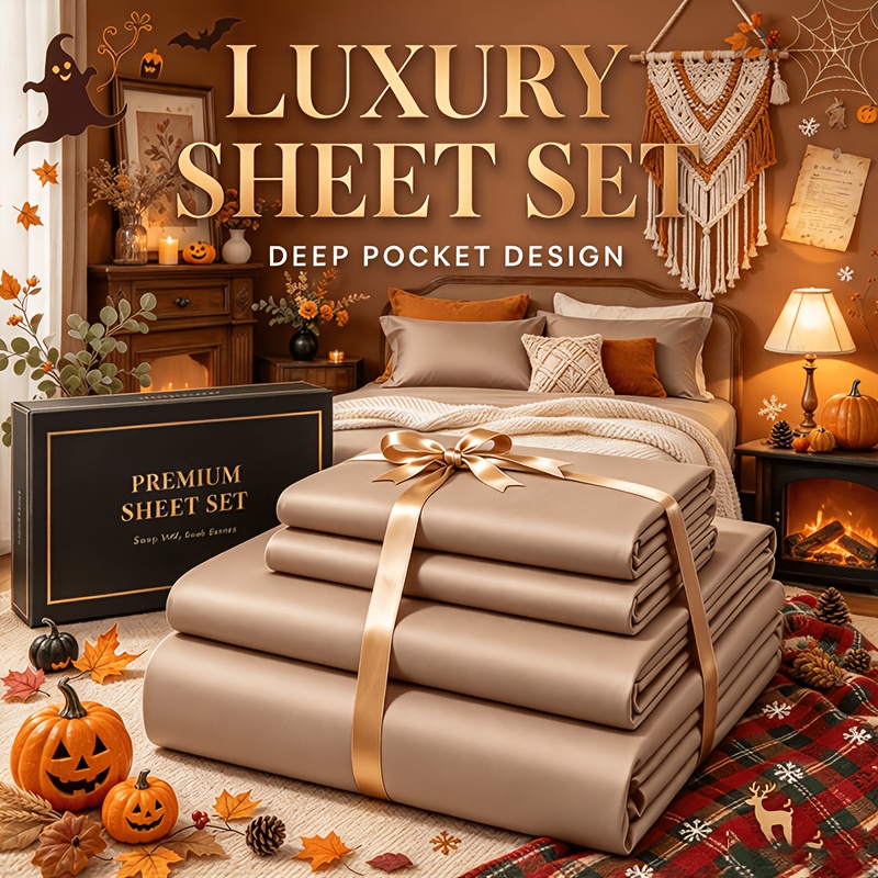 Cooling Bed Sheets 3/4pcs, Breathable And Soft Bedding Set For Hot Sleepers, Deep Pocket, -machine Washable - For Bedroom & Hotel Quality -twin/full/queen/king, Stay Cool All Night -random Color