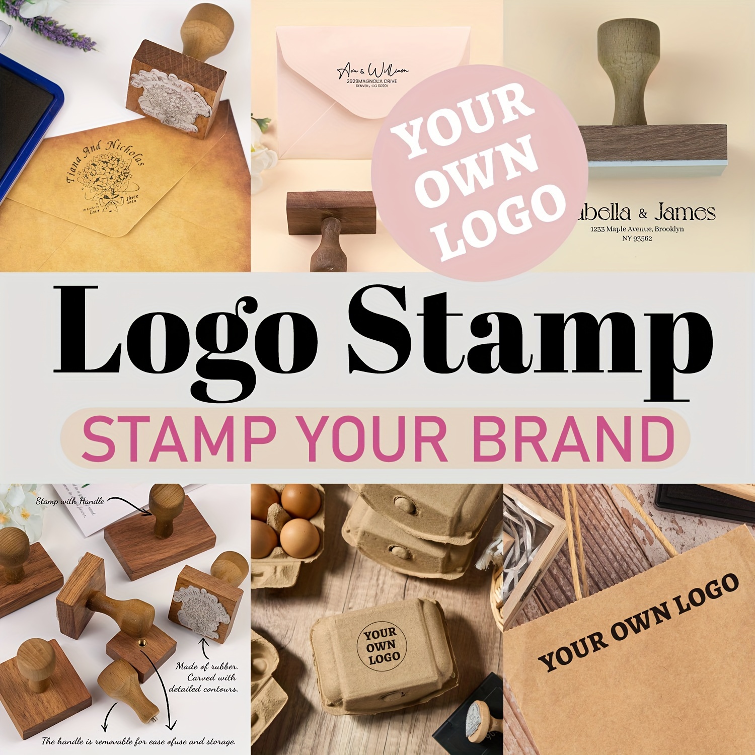 

For Packaging - Personalized & , Tan Rectangle