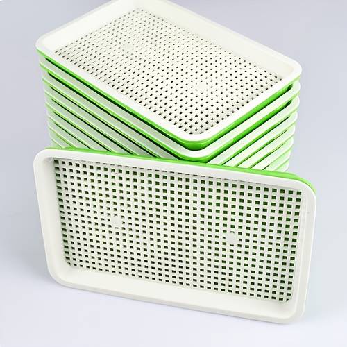 12pcs 6 boxes 6 lids set of double layer hydroponic seed plant tray hydroponic soilless planting system with drainage holes durable plastic planting pot indoor outdoor use space saving design