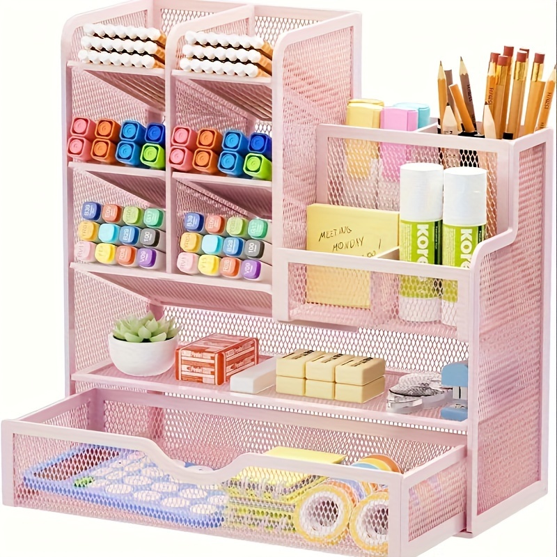 

Organisateur de Bureau en Polyvalent avec Tiroir - Porte-Stylos et Crayons Multifonctionnel pour , l'École et le Rangement des Fournitures d'Art, Paniers, & Conteneurs pour à