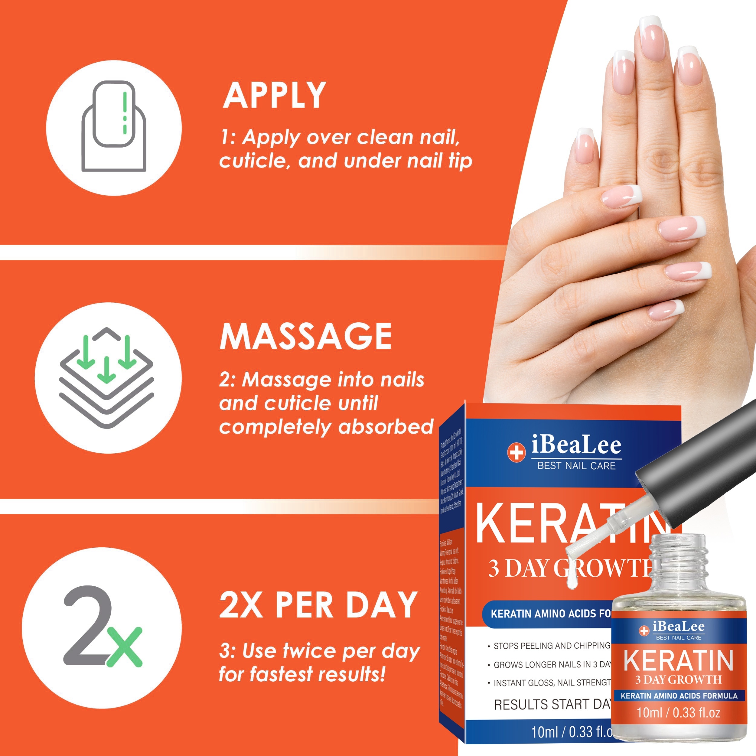 Nail Strengthening Oil, Nail Growth Enhancer, Quick 3day Repair