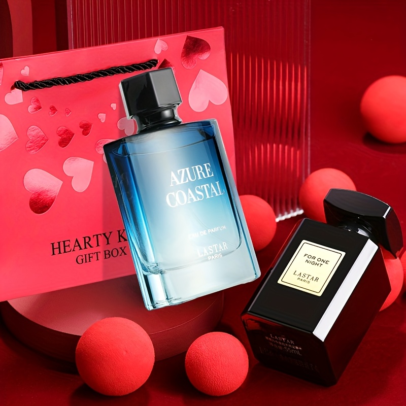 Image of 2pcs Lastar For Men-for 1 Night & Azure Coastal, Aquatic, Fragrance And , Perfect Gift For Boyfriend, Long-lasting Fragrance 50ml+55ml