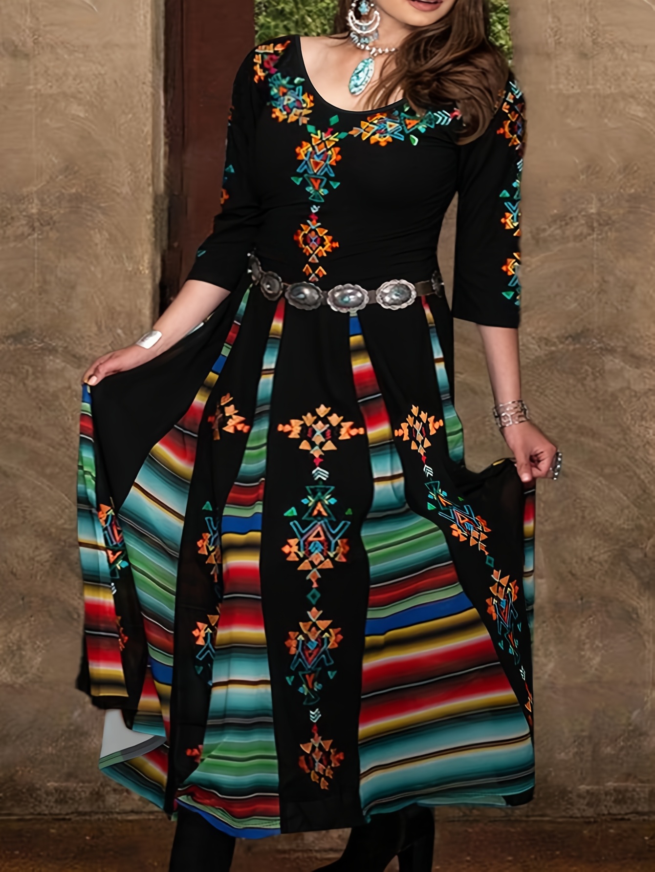 ワンピース Mixed Knitted Fabric Peplum Dress Mixed Knitted Fabric Peplum Dress