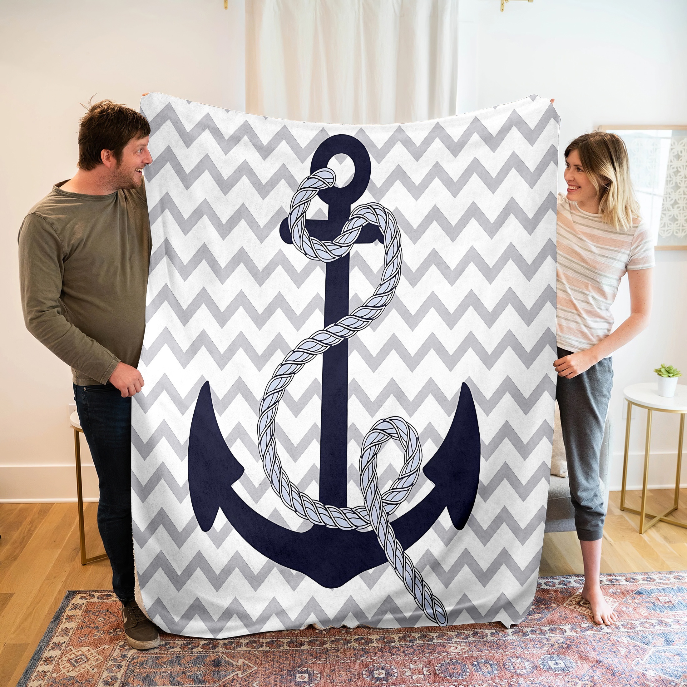 

Anchor Flannel Blanket - , & - For , Bed, , And -