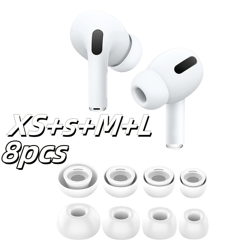 TEMU Juego de 8 puntas de repuesto antideslizantes de silicona para auriculares, juego de repuesto y negro, 8 piezas, no eléctrico, material de