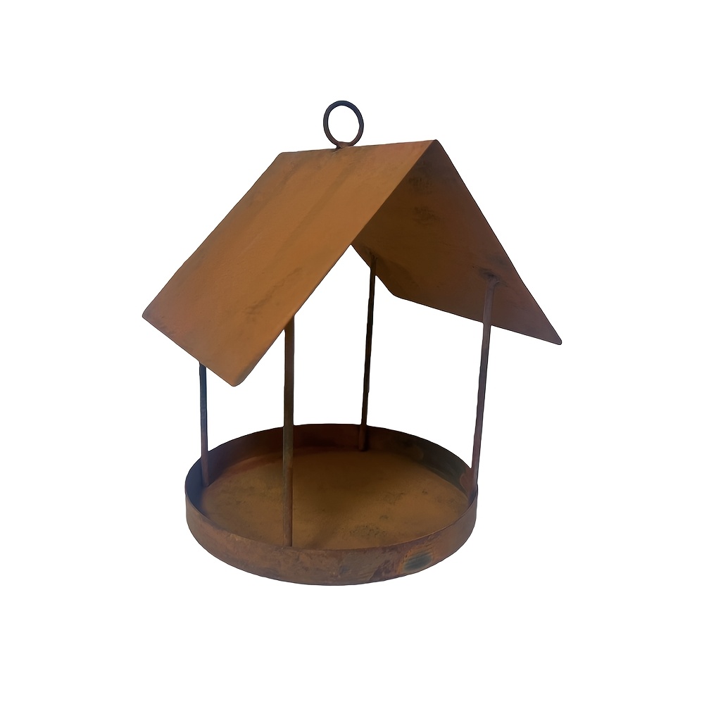 Image of Retro Country Style Rusted Shaped Bird Feeder, Outdoor Hanging Wild Bird Feeder, Suitable For , Weatherproof Outdoor Decoration, Robins, And