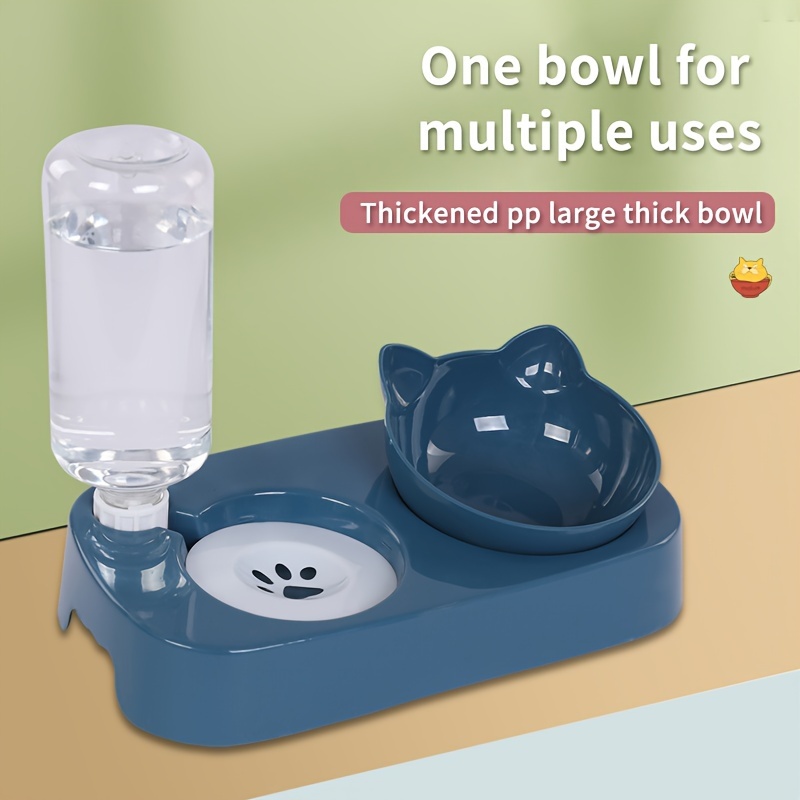

Automatic Pet Feeder And Water Dispenser For Cats - Durable Plastic Feeding Bowl With Non-battery Uncharged Design - Neck Protection Bowl Prevents Black Chin