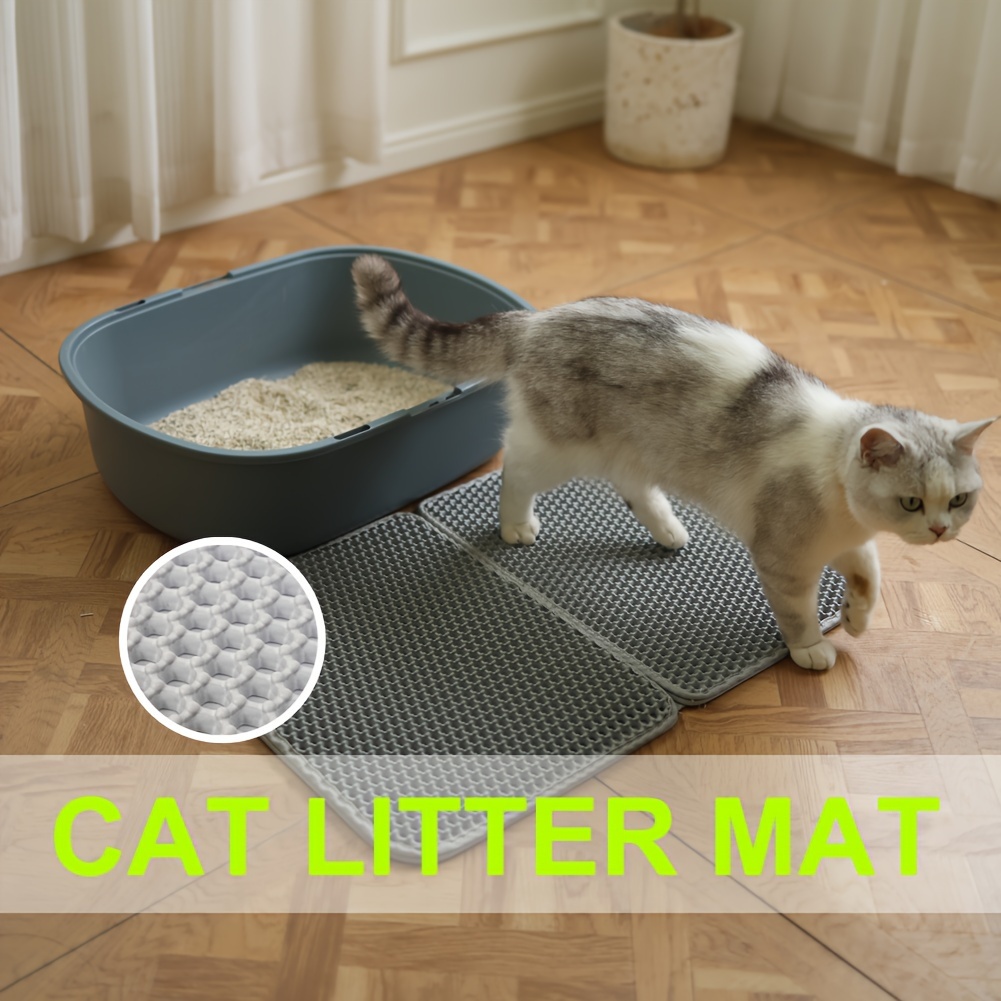 

Furbulous Cat Litter Mat Eva Honeycomb Design Folding Mat Double Layer Large Aperture Sand Filter Mat 43.5*33.5*2.5cm