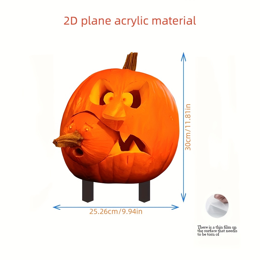 

Spooky Acrylic Pumpkin Garden Stake - Perfect For & Outdoor Decor, Durable Lawn & Yard Accent