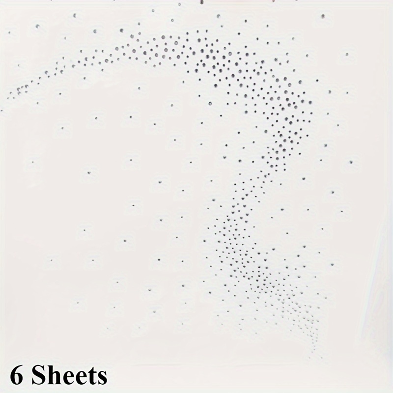 Image of Set Of 6 Iron-on Rhinestone Transfer Decals For Clothing Embellishments
