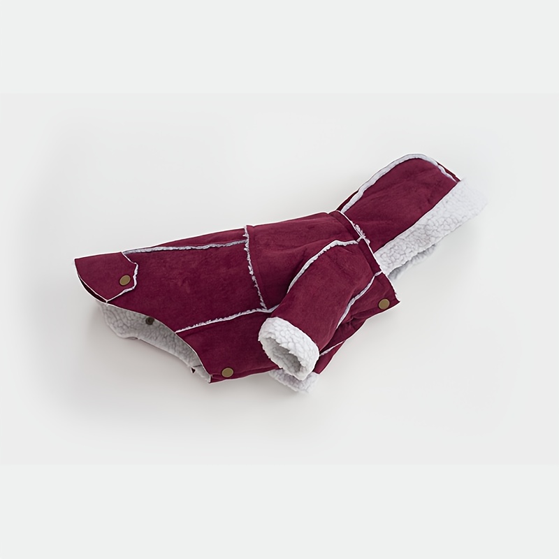 british style real fur like look winter dog jacket with sheep lining adjustable hooded collar button front closure poodle like pomeranian like small medium dogs cats outerwear cozy cold weather warm coat no Product details 9