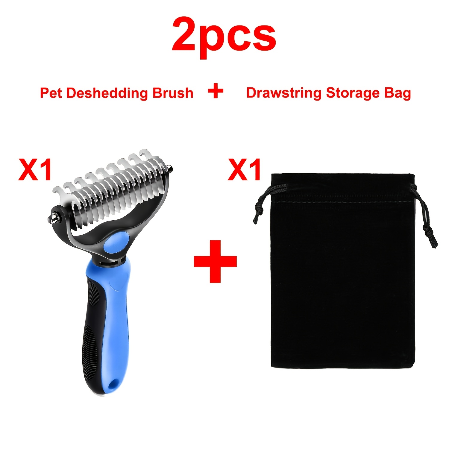 TEMU A Grooming Brush Designed For Cats And Dogs, Featuring Wide- Double-sided Stainless Steel Teeth For Detangling, Deshedding, Grooming, And