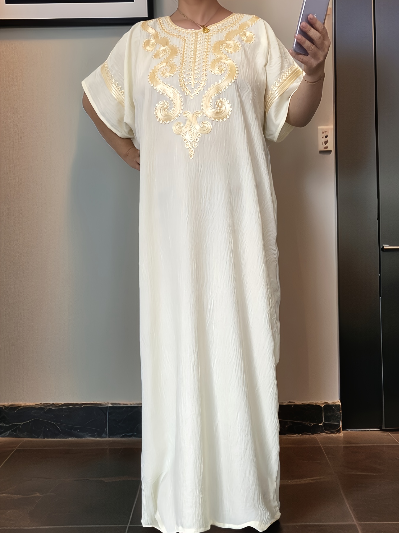 womens middle eastern kaftan dress traditional robe short - Temu Qatar