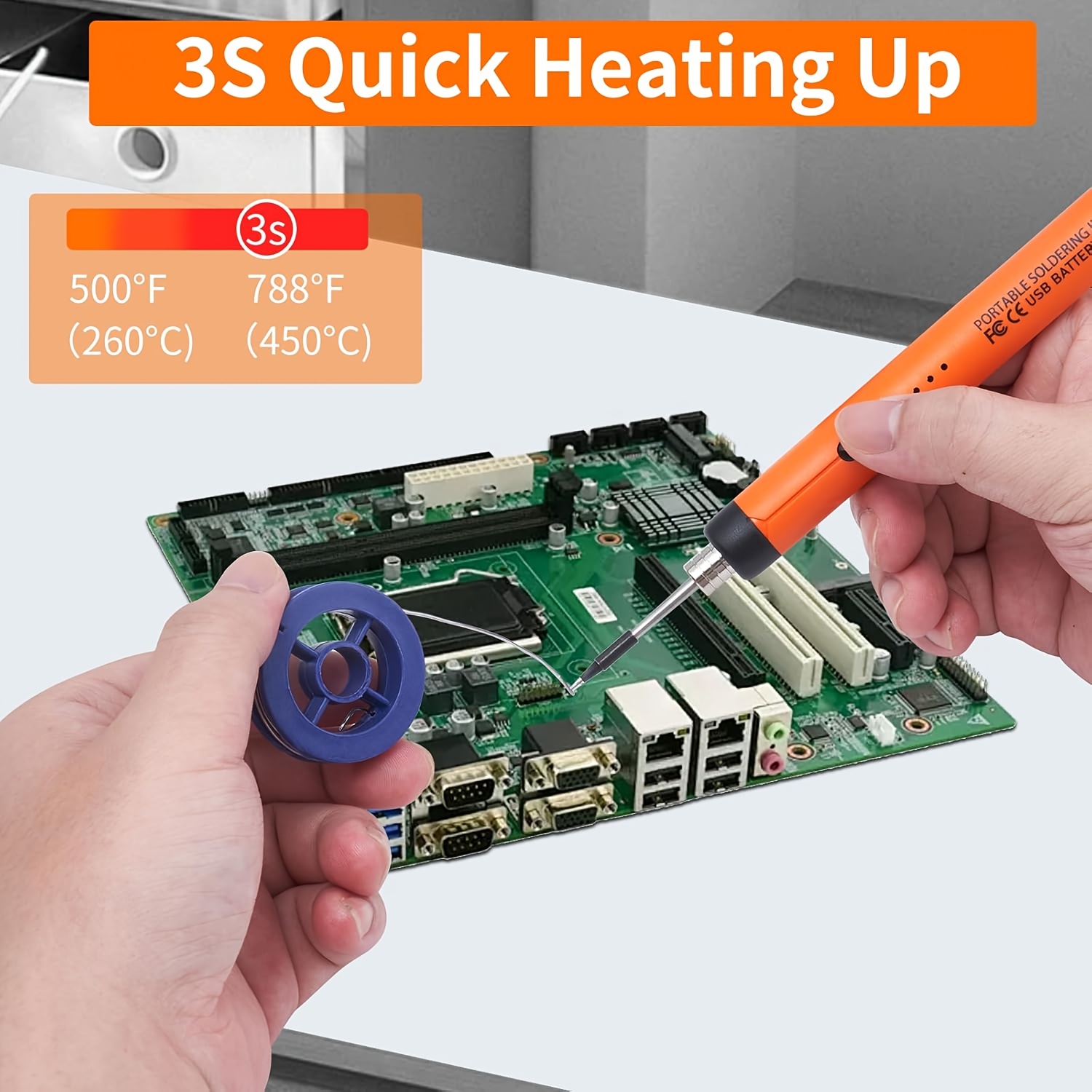 Punta de soldadura de radio USB, pluma de soldar recargable de 8W de bajo voltaje portátil de 5V, mini herramienta doméstica para soldadura manual de bricolaje