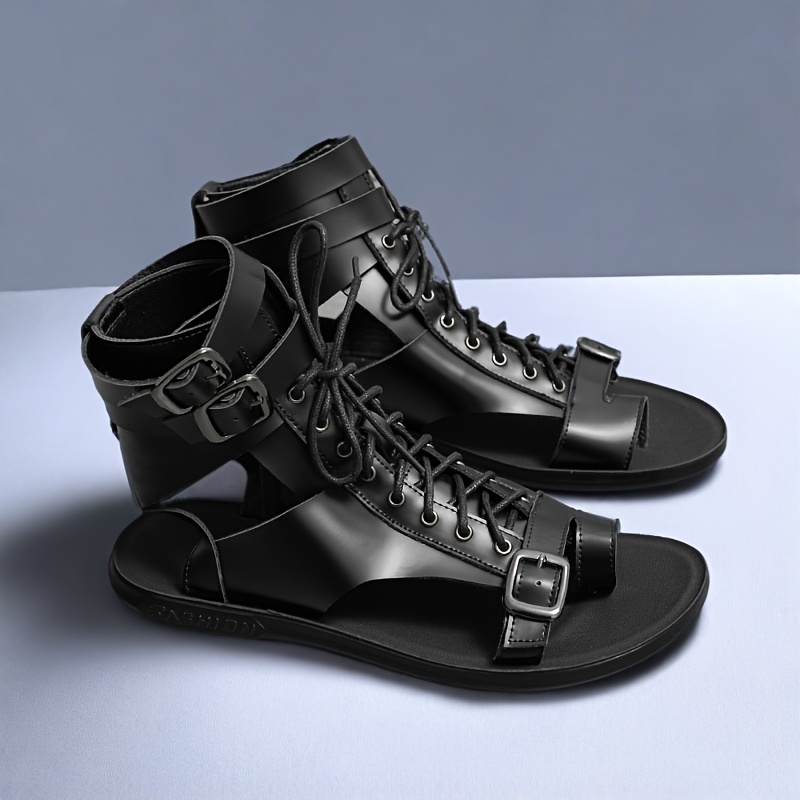 new stylish high top sandals men trendy suitable business Temu