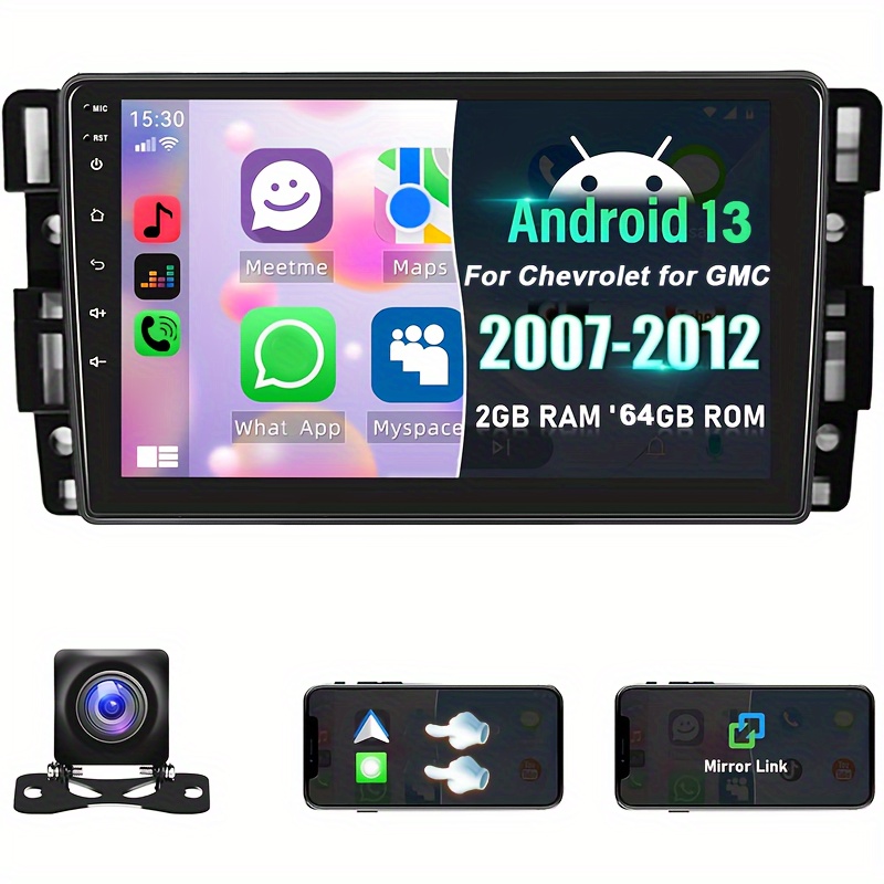 

[2gb Ram + 64gb Rom ] Android 13 Car Stereo For For 2007-2012 With Wireless Android Auto, 10.1'' Touchscreen Car Radio With Mirror Link, Wifi Gps Fm/rds Swc+ahd Rear Camera