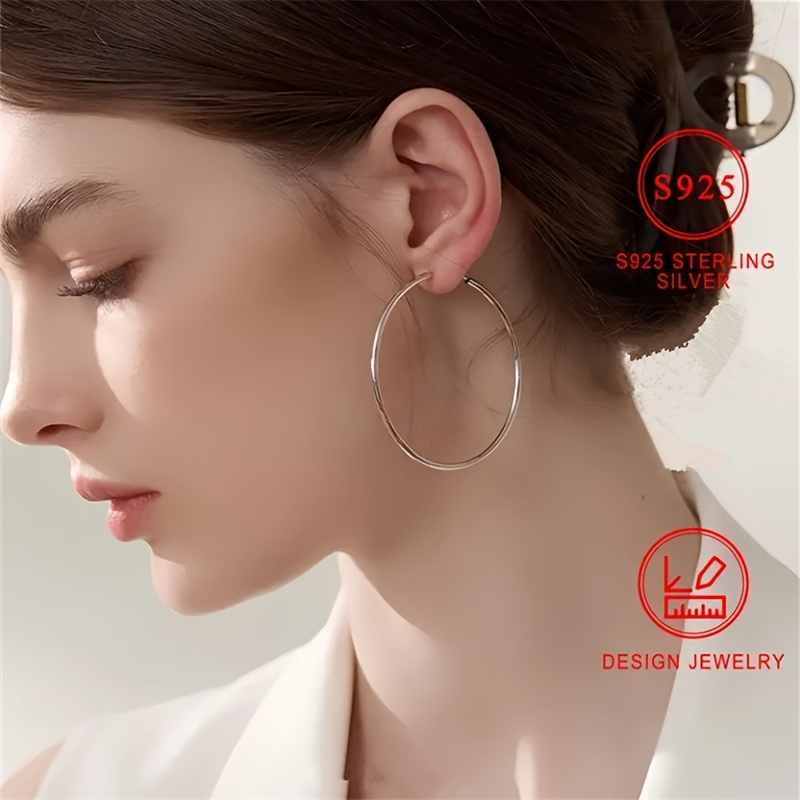 

Unique 925 Sterling Silver Large Earrings, Hypoallergenic Jewelry, Elegant And , Ideal Gift For Women's Holidays