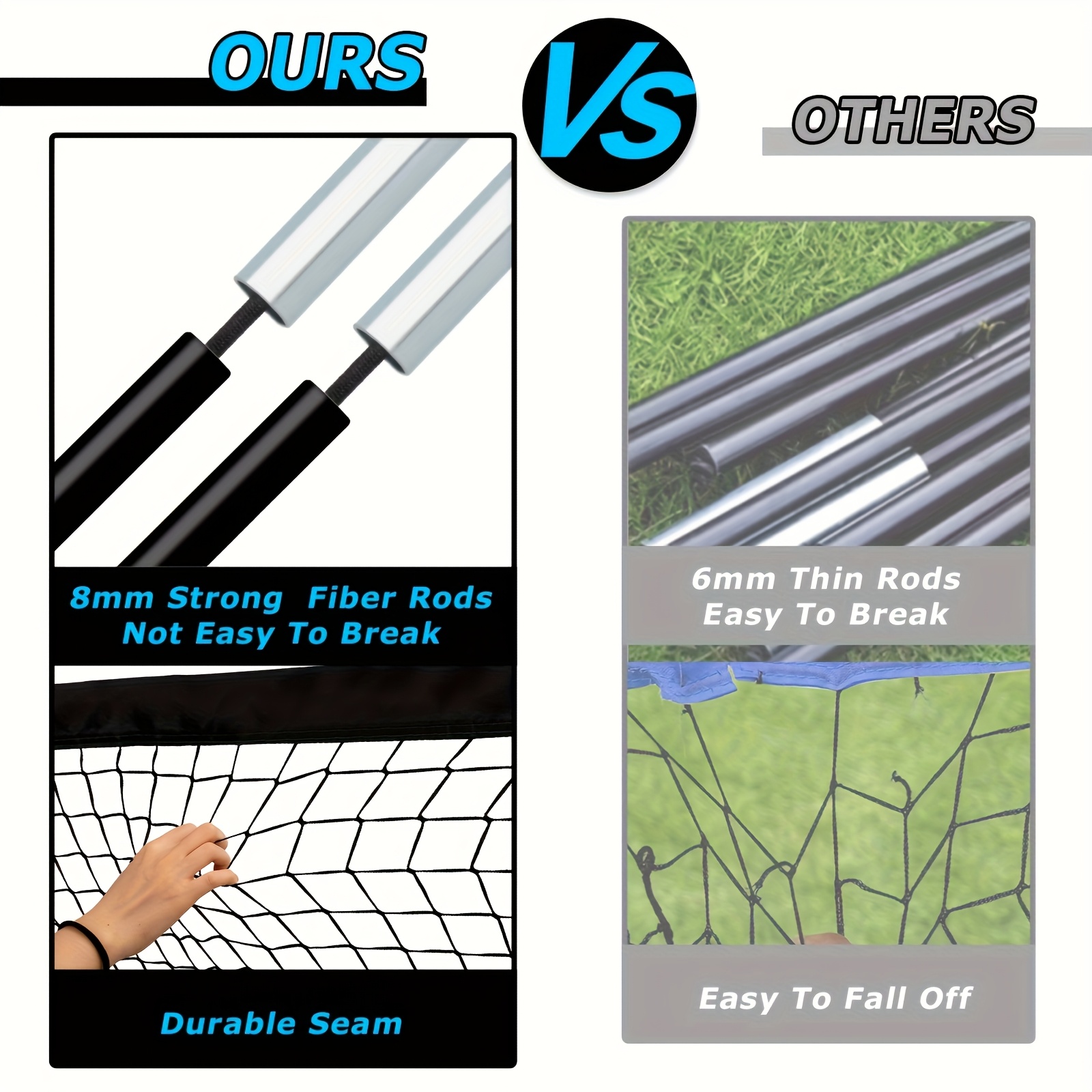 Soccer Goal 4x 3ft. Portable Soccer Goal for Backyard Or Indoor Pop-up Soccer Net with 6 Training Cones, Carry Bag, 8 Ground Stakes