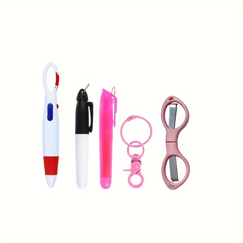 TEMU This Set Of Nurse Badge Additions Features A Retractable Ballpoint Pen, A Mini Folding Stainless Steel Safety Scissors, And A Nursing Keychain