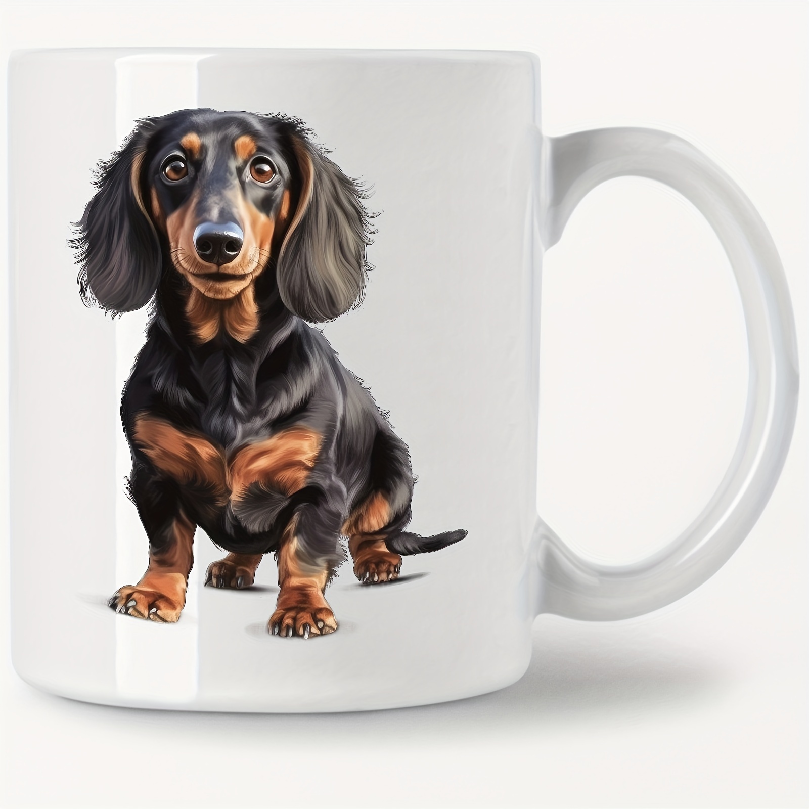 

11oz Ceramic Coffee Mug, Dachshund Watercolor Design, Dishwasher & Microwave Safe, Perfect Gift For Dog Lovers & Coffee Enthusiasts