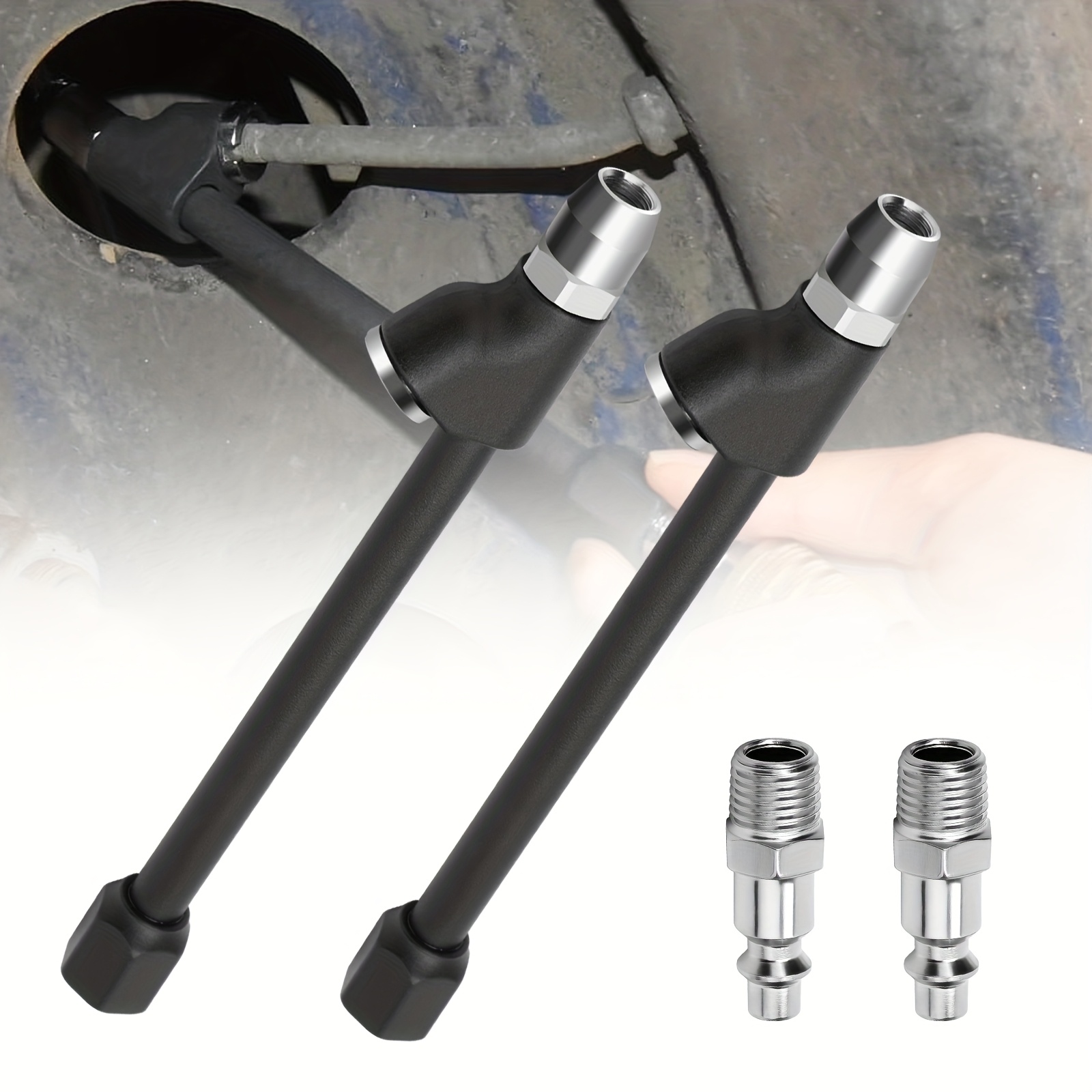 2pcs Dual Kit Plug, Heavy Duty 1/4" Npt Connector For Car, Truck, Rv & Bike Tires, Compatible With Air Compressors & Inflators