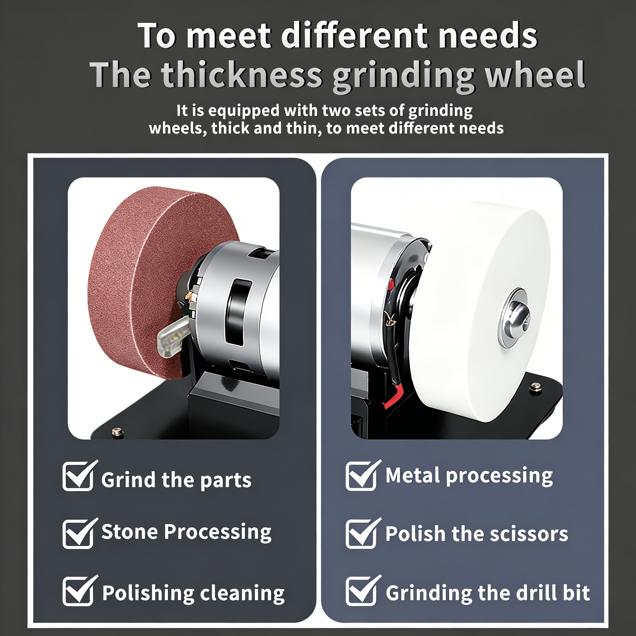 Mini Electric Drum Sander with Variable Speed-Compact Knife Sharpener And Polisher for Knife Making, Woodworking And Metalworking, And Crafts