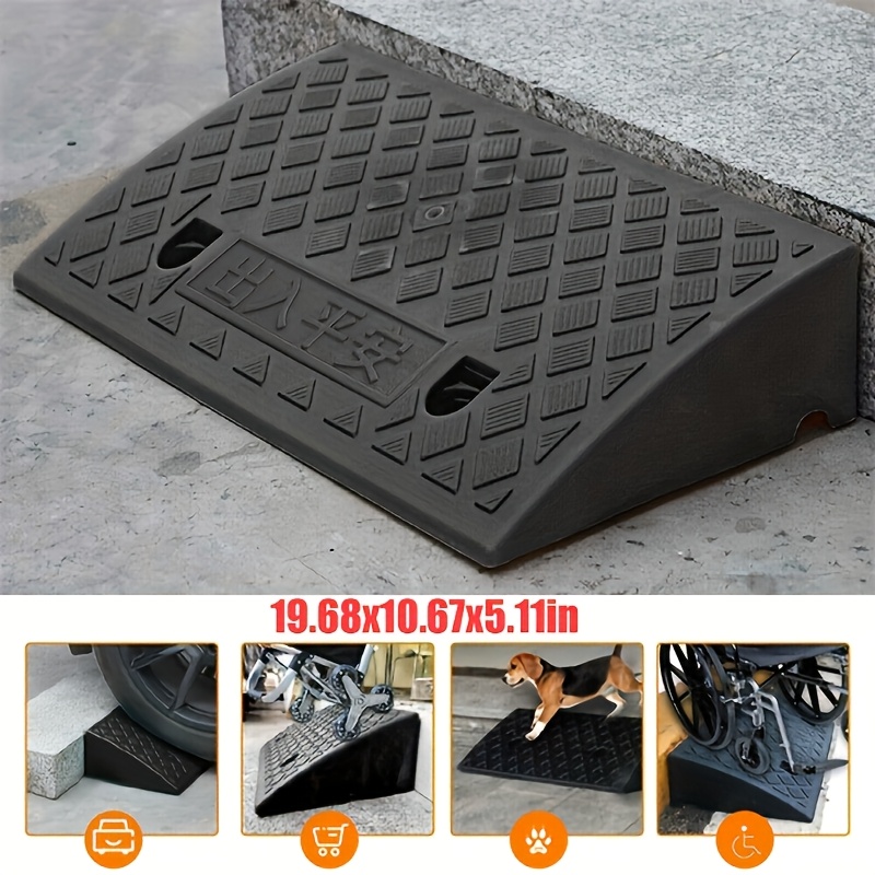 

1pc Heavy-duty Portable Car Ramp - 19.7x10.6x5 Inch Front Location Ramp For Lawn Mowers, Cars, Wheelchairs, And Pets With Bolt Hole Fixing