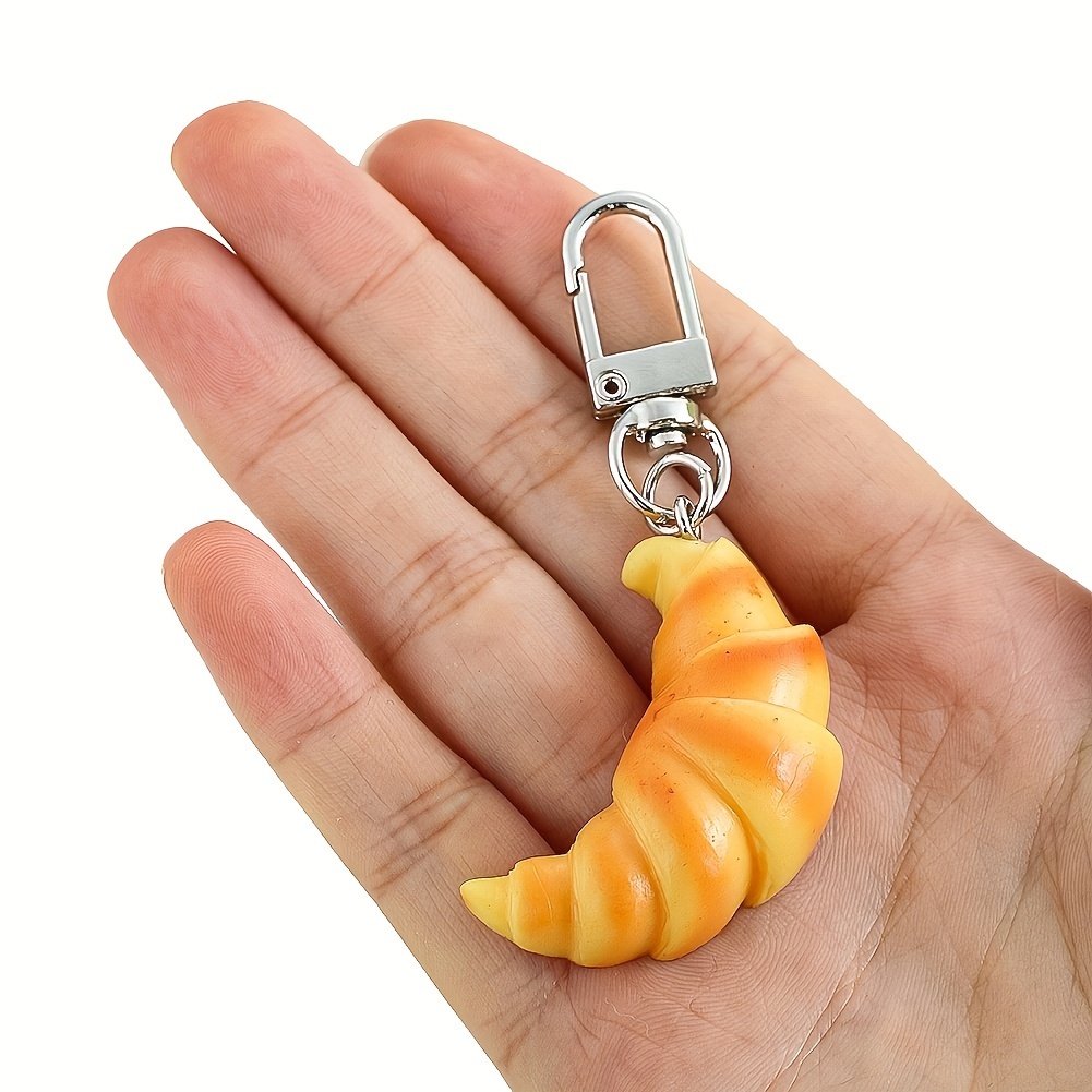 Creativo Croissants Portachiavi Patch Design Cuoio Decorativo Charm Creativo Croissants Portachiavi Patch Design Cuoio Decorativo Charm