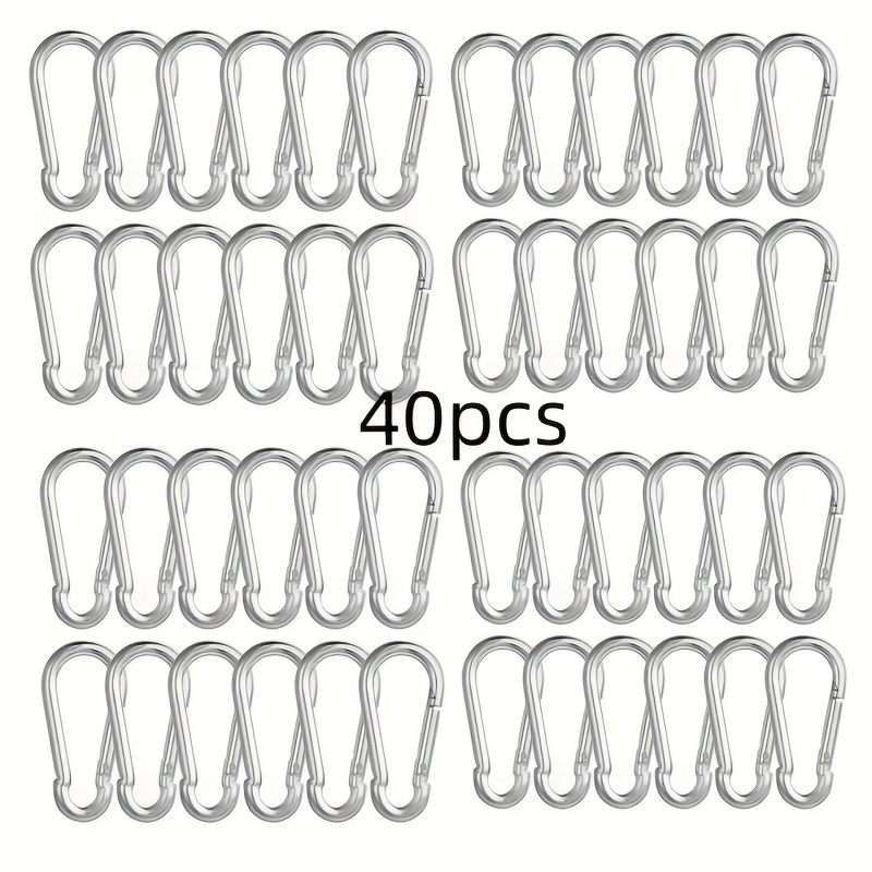 40 stk. outdoor, multifunktions-federclip, outdoor-sportausrüstung, outdoor-verriegelungshaken, schlüsselanhänger,   für camping, wandern rucksacktouren, campingausrüstung, wanderzubehör, glatte metalloberfläche, stabile konstruktion, campingzubehör