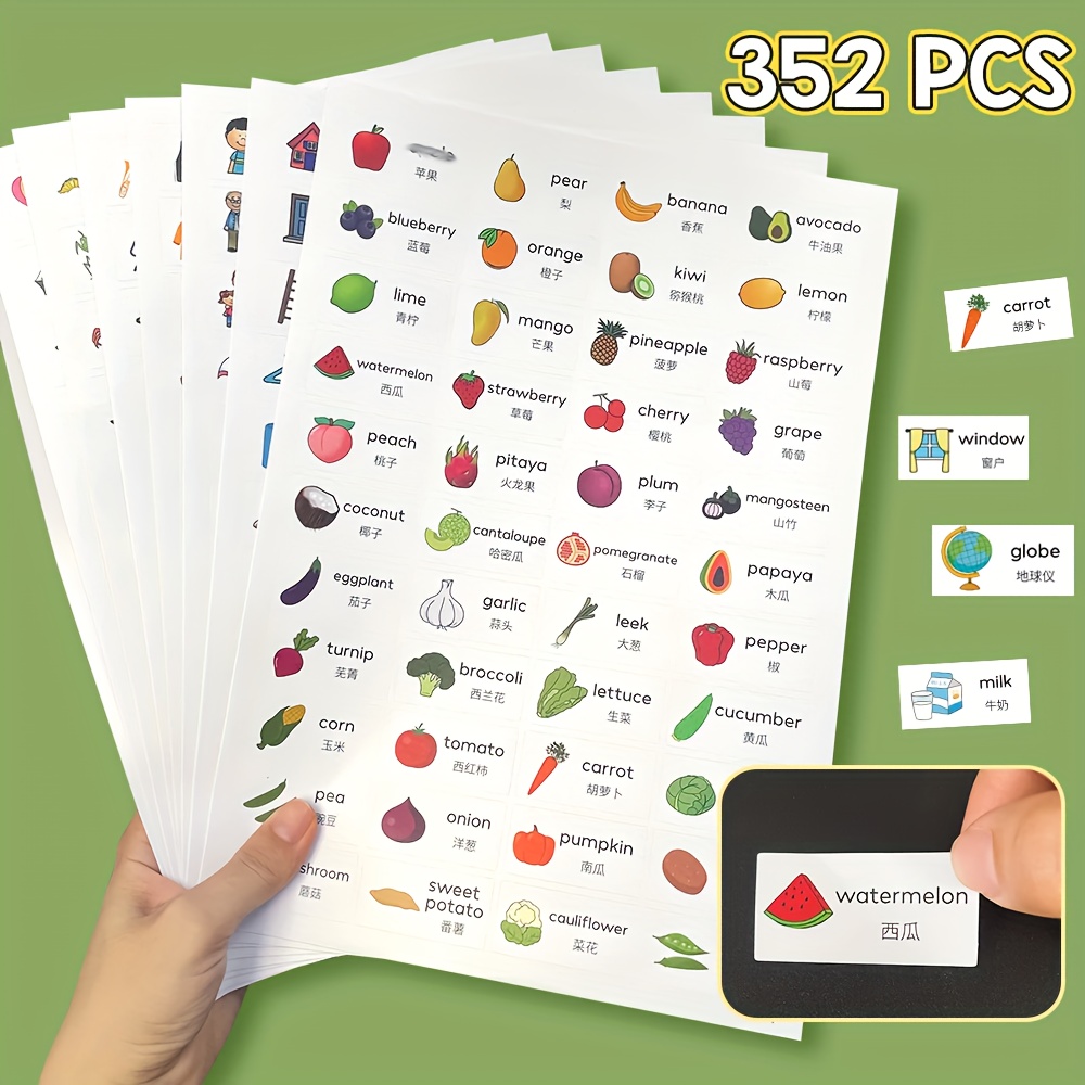 

352 Pcs Learning Stickers Featuring Animals & - Educational Tools With Rewards In Cartoon Pictures For Youngsters Ages 6-12