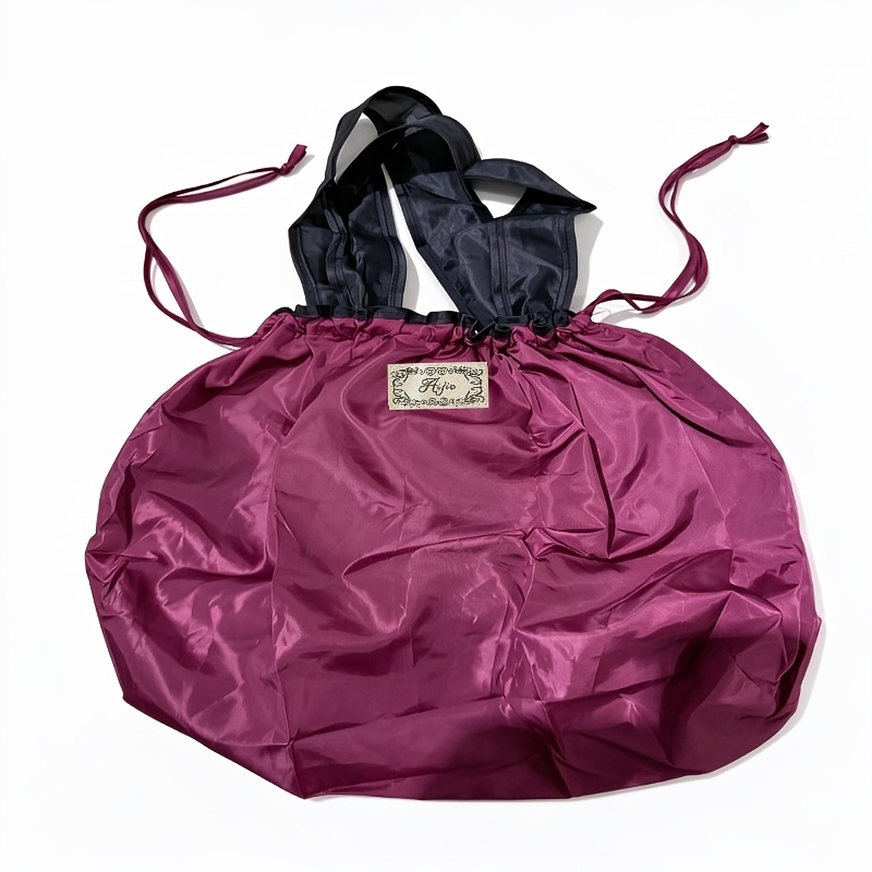 TEMU Large-capacity Foldable Tote Bag In 4 Different Colors, Reusable Nylon Grocery Shopping Bag With Adjustable Straps, Leak-proof Storage Handbag,