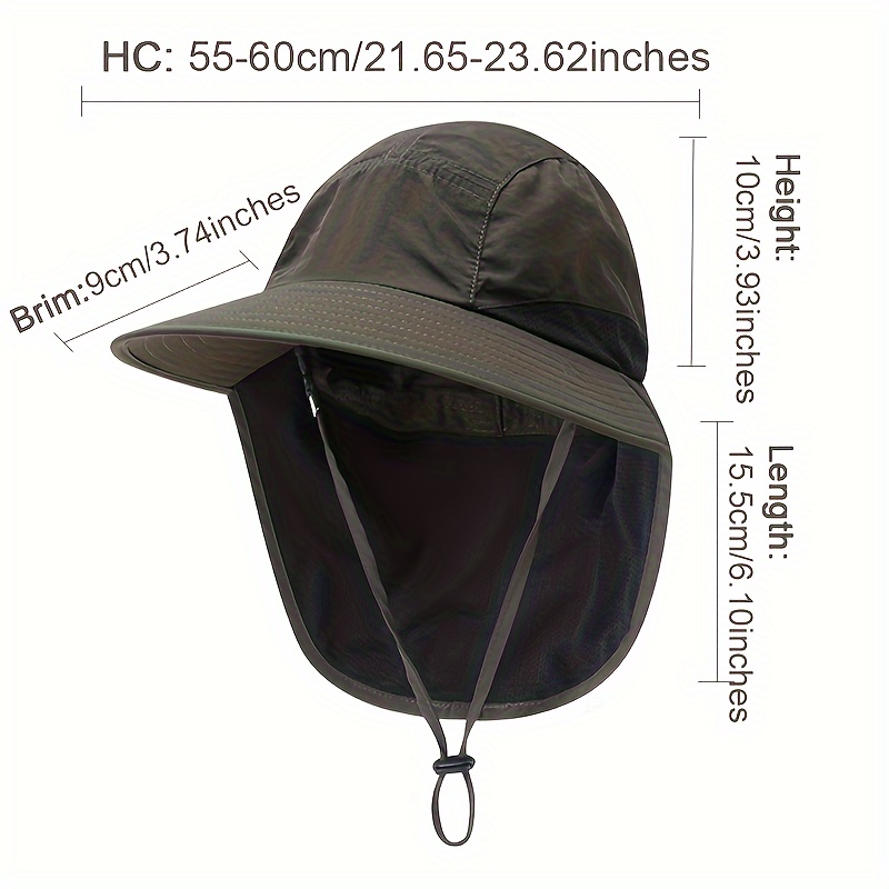 2 In 1 Summer Men Women Boonie Hat with Neck Flap Outdoor Bucket Hat Sun  Protect