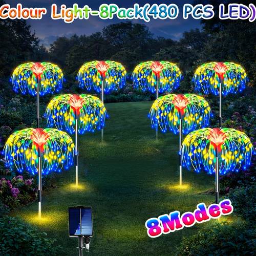 8li paket 480 ledli 4lü paket 1li paket solar bahçe aydınlatmaları (dış mekan), 320/240 ledli yanıp sönen fişek işıkları, 8 modlu solar bahçe lambaları, dış mekan ip65 solar yıldız işığı, dış mekan park yolları, festival avluları, bahçe yolları ve tatiller i̇çin uygundur