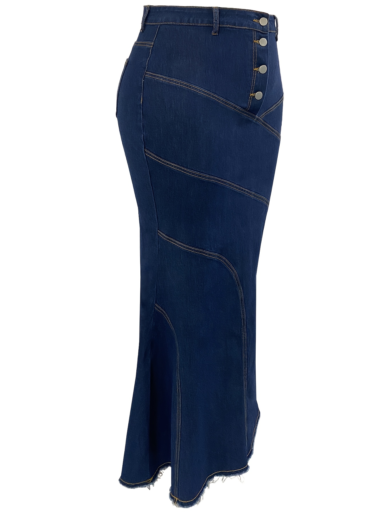 women's plus size mermaid trumpet denim skirt high waist Temu
