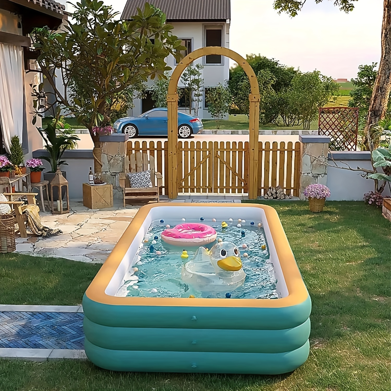 

3m Large Household Swimming Pool Thickened Household Inflatable Swimming Pool Large Outdoor Foldable Swimming Pool