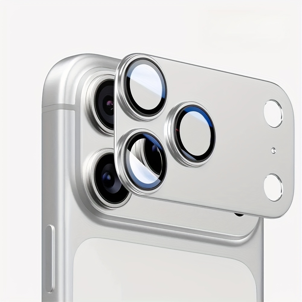 TEMU 1 Stück Metall-Aluminiumlegierung gehärtetes Glas Kameralinsenschutz, geeignet für iPhone 17 Pro/Pro Max – ultrahohe Auflösung, kratzfest,
