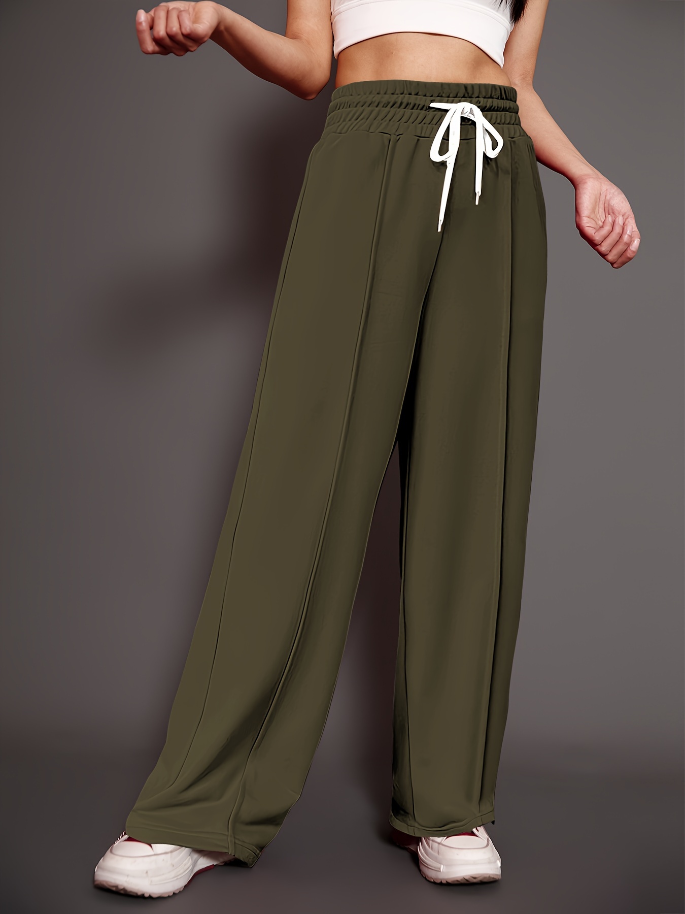 今期新品未使用　Warm Drawstring Pants 38 Black Wide Leg Drawstring Pants | Lotus and Luna - LotusAndLuna