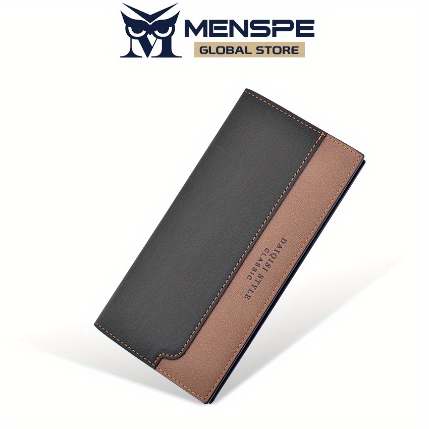 TEMU Wallet Men Wallets Fashion Long Short Wallet Leather Long Wallet Business Wallets Men's Anti-theft Soft Wallet Splicing Ultra-thin Long Wallet