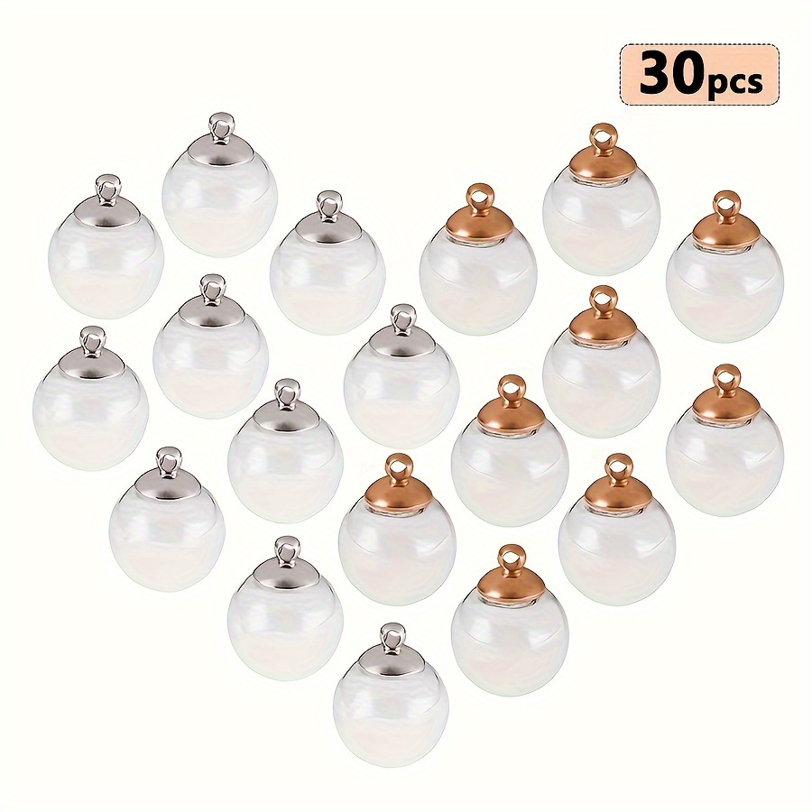 

30pcs Ywli Beads Set, Transparent Round Beads For Making, Craft Kit Supplies, No Plating, Jewelry Accessories & Manufacturing