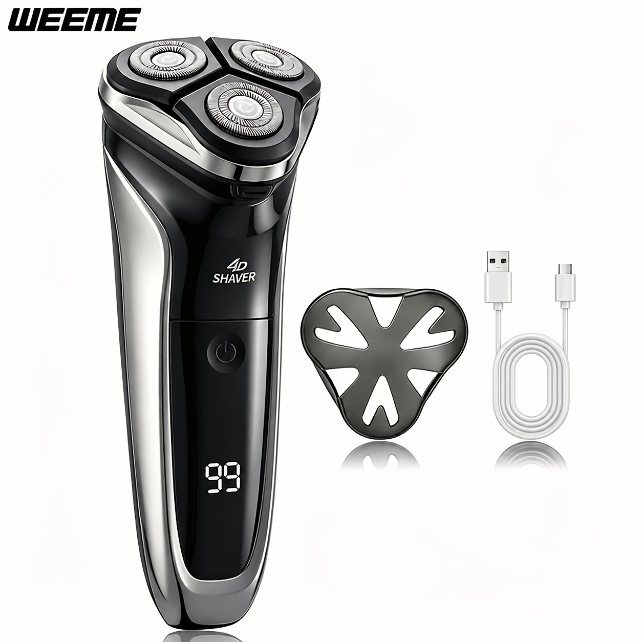 TEMU WEEME Máquina de afeitar eléctrica para hombre de , recortadora inalámbrica recargable con pantalla , kit profesional de cuidado facial para