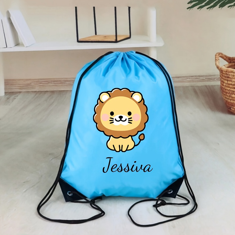 TEMU Bolsa de Gimnasio Personalizada con o Mensaje de Vacaciones, Estampado Tierno, y Plegable, Bolsa de Cordón de Color Sólido, Estilosa,