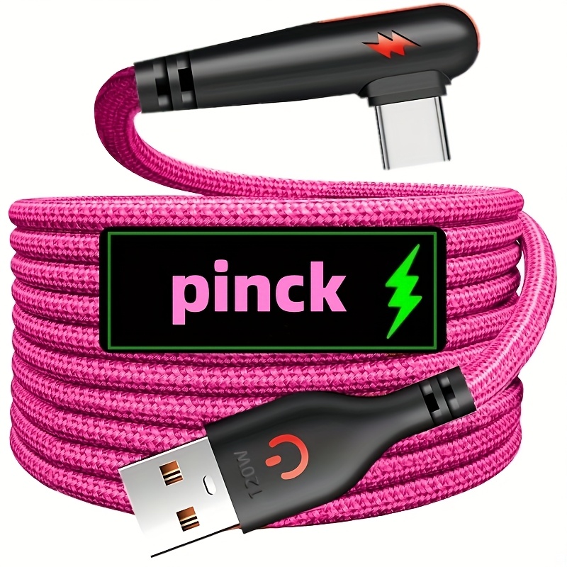 [1pc/3pcs] Type C Charger Fast Charging, Right Angle Usb To Usb C Cable Braided Usbc Charger For Huawei Xiaomi Redmi Oppo Oneplus And More Smartphone