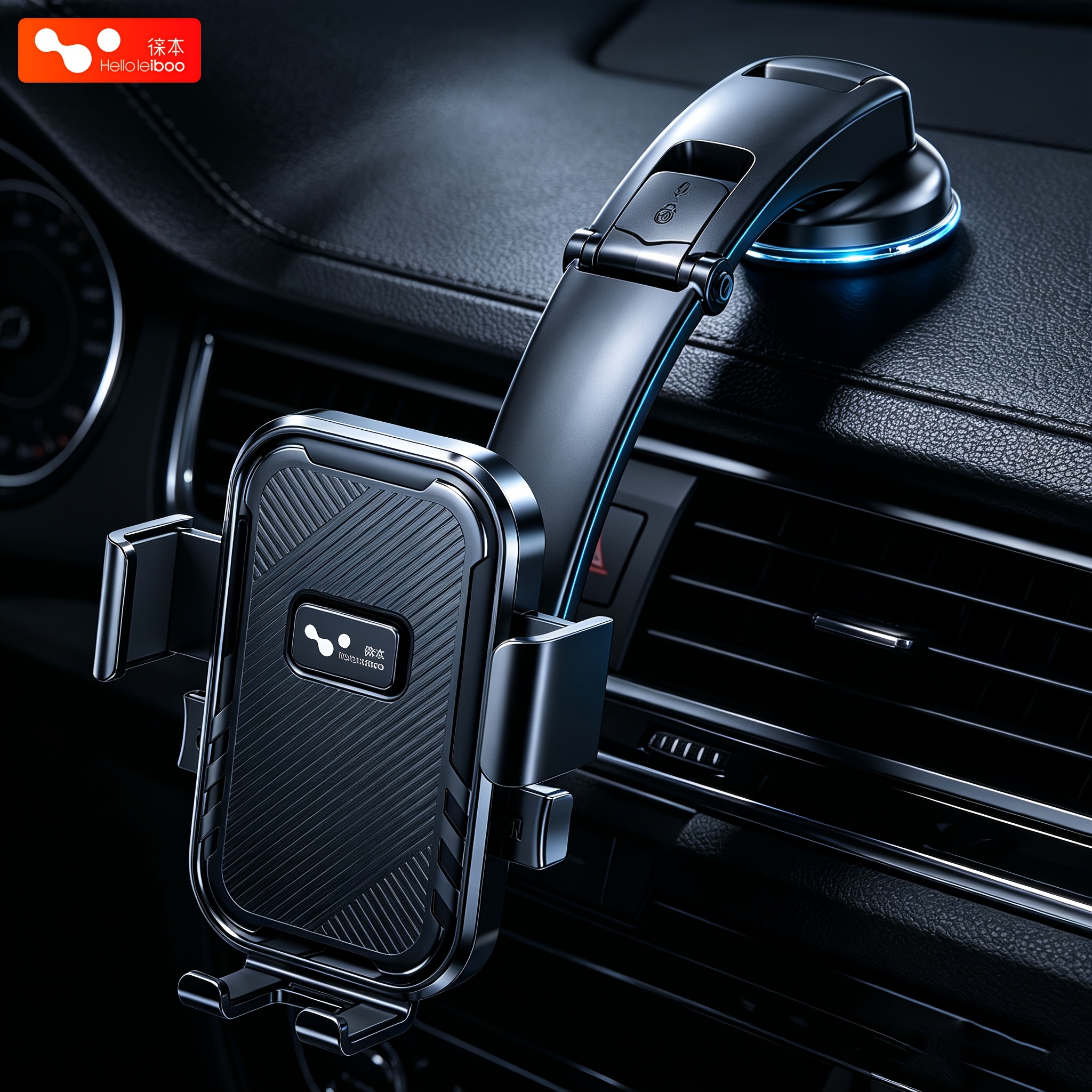 TEMU Car Phone Holder Dashboard Mount 360Â° Rotation Strong Clamp Anti-slip Universal Phone Stand